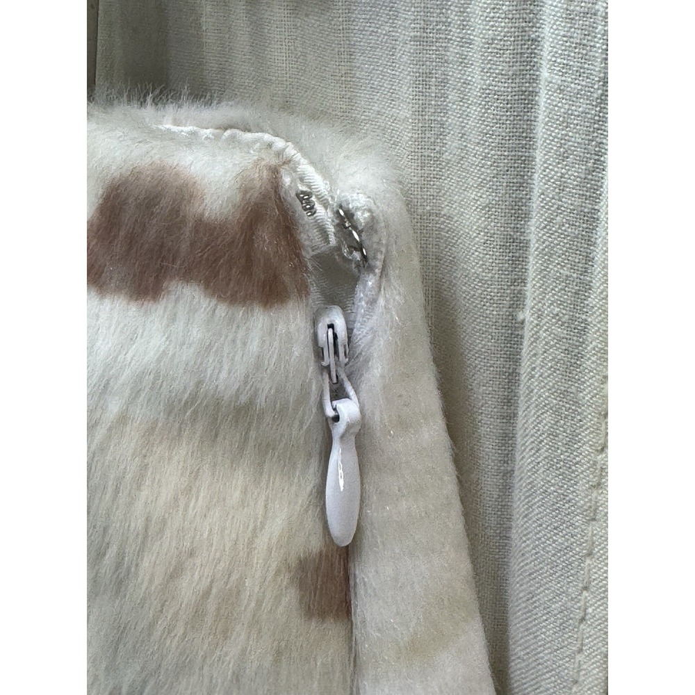 LOFT Women's Cow Print Faux Fur Mini Skirt Size 4 Brown Cream Western Y2K - Picture 6 of 9